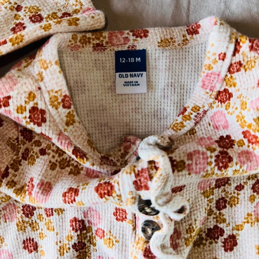 Floral Waffle Jumper 12-18m 18 Month Outfit baby girl bundle yellow